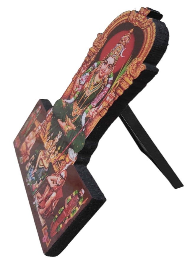 Vils Sri Kanchi Kamakshi Amman Dakshinamoorthy Adi Shankaracharya Maha Periyava Jayendra & Vijayendra Saraswathi Swamigal Divine Holy Blessing Wall Mount & Table Top Photo Frame (5 inch X 6 inch) - Image 2